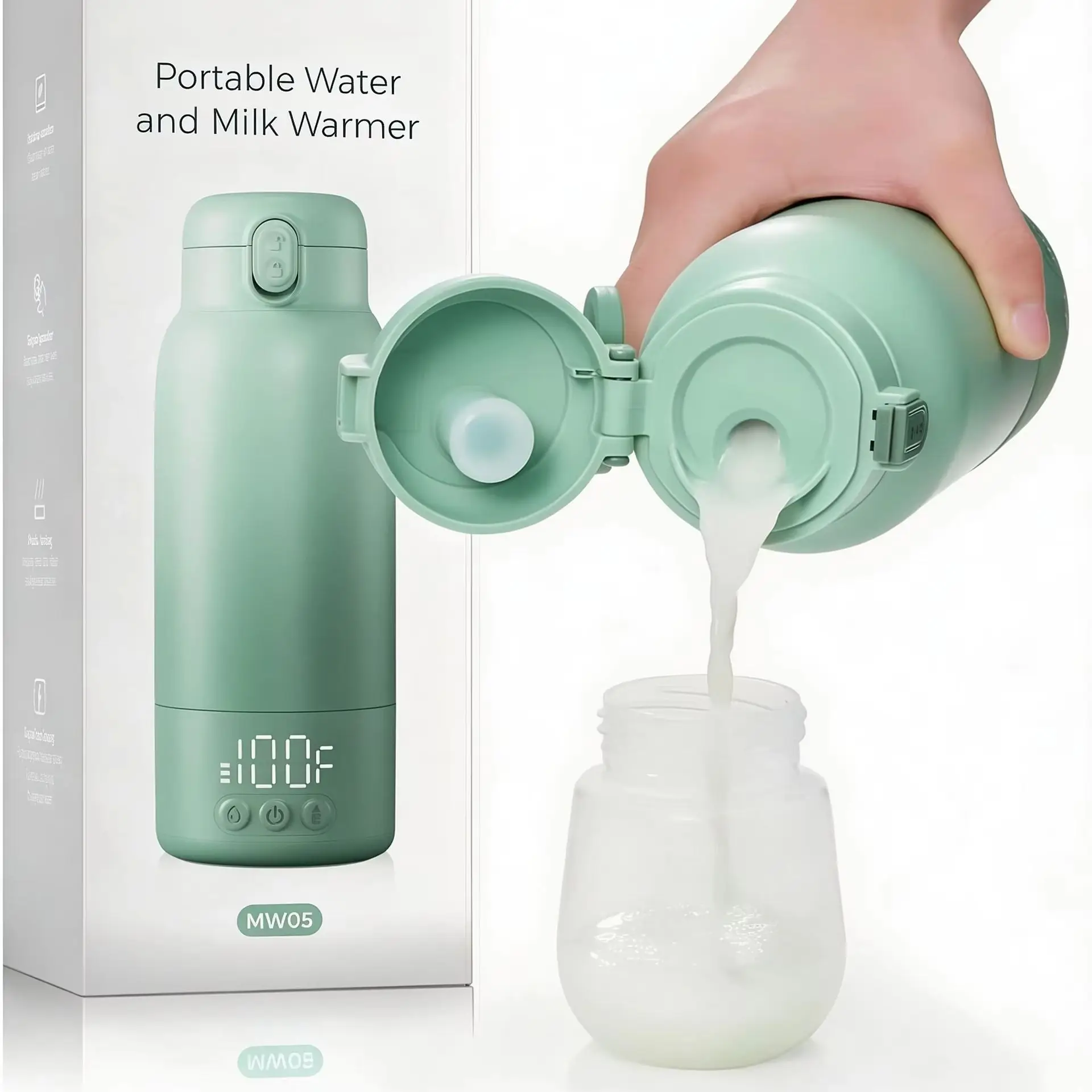 Baby Food Warmer - Tragbarer Flaschenwärmer für unterwegs, Milchwärmer für